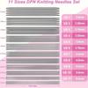 55pcs Double Pointed Knitting Needles, 1 Gauge Ruler, 10pcs Crochet Marking Crochet Clips, 11 Sizes Stainless Steel Knitting Needles Set 2.0-6.0Mm