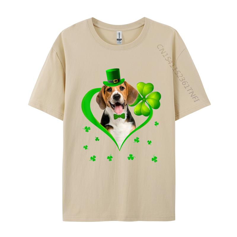 Beagle Dog St Patricks Day Tshirt Pride Gift Present Tee Funky Print T Shirt Cotton Men Tops Tees Birthday Gift