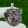 925 Silver Oval Rainbow Jasper Gemstone Wife Bezel Art Deco Elegant New Pendant