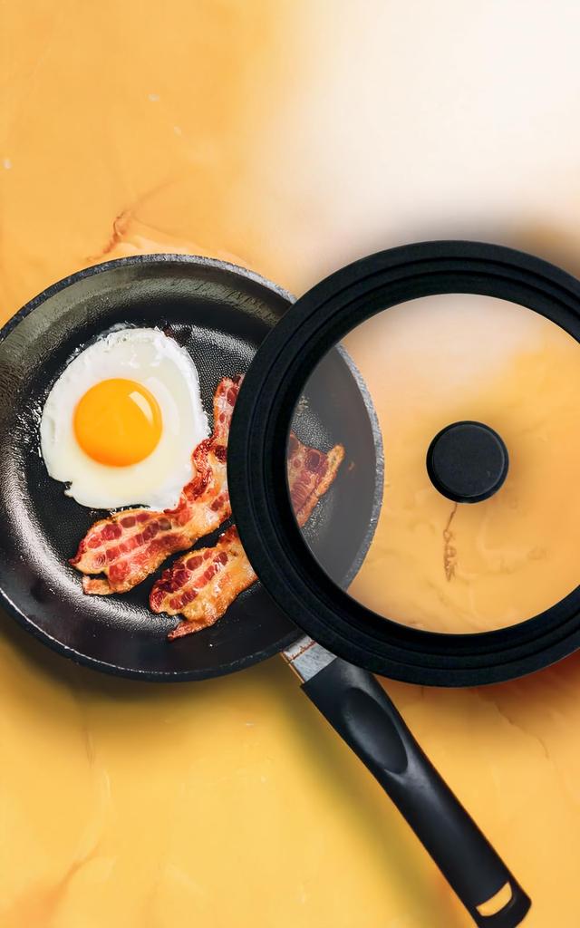 Every U. Glass Lid, Silicone Pot Lid, Frying Pan Cover, with Steam Vent, IH & Gas Compatible, PFAS-Free (Fits 26cm-28cm-30cm Pots)