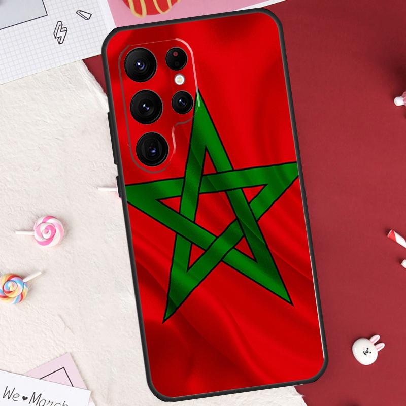 Marokko Flagge Marokkanische Hülle Für Samsung Galaxy S21 S22 S23 S24 S25 S26 Ultra S10 S25 Plus S25 FE S20 FE Hülle Schale