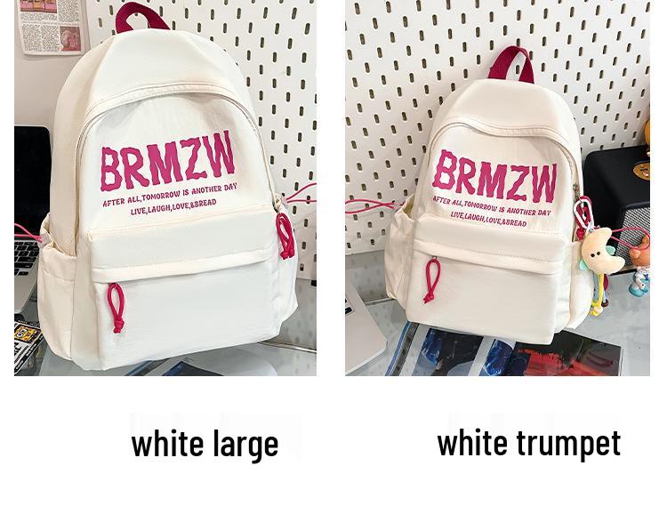 Color Block Canvas Backpack for Girls – Large Capacity School Bag