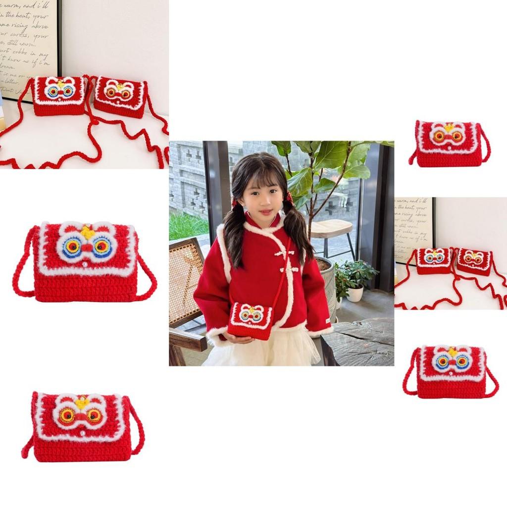 Delightful Lion Shaped Crochet Kids Coin Purse Soft And Breathable Yarn Material
