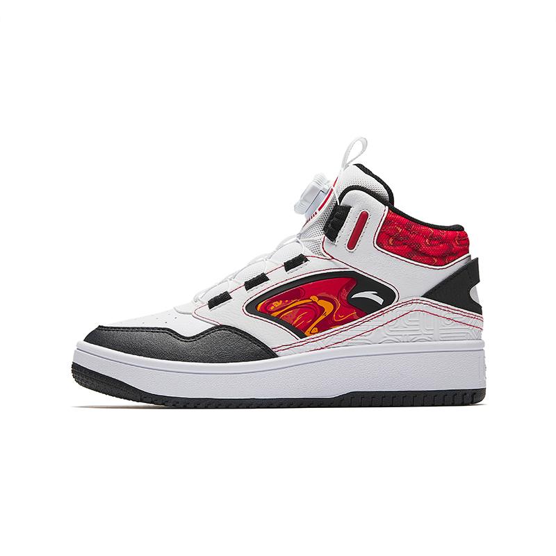 Anta Kids Street Fashion Comfortable Versatile High-Top Skate Shoes Kids Sneakers White Black Classic-Red 312518016-1