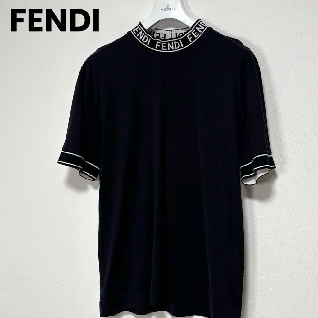 Used FENDI Mock Neck T-Shirt, Black, Regular Domestic, Overseas Size L, Meguro Ren Worn