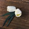 Fashion Ribbon Brides Hairband Elegant Red Flower Hairpins Handmade Tulip Headdress Wedding