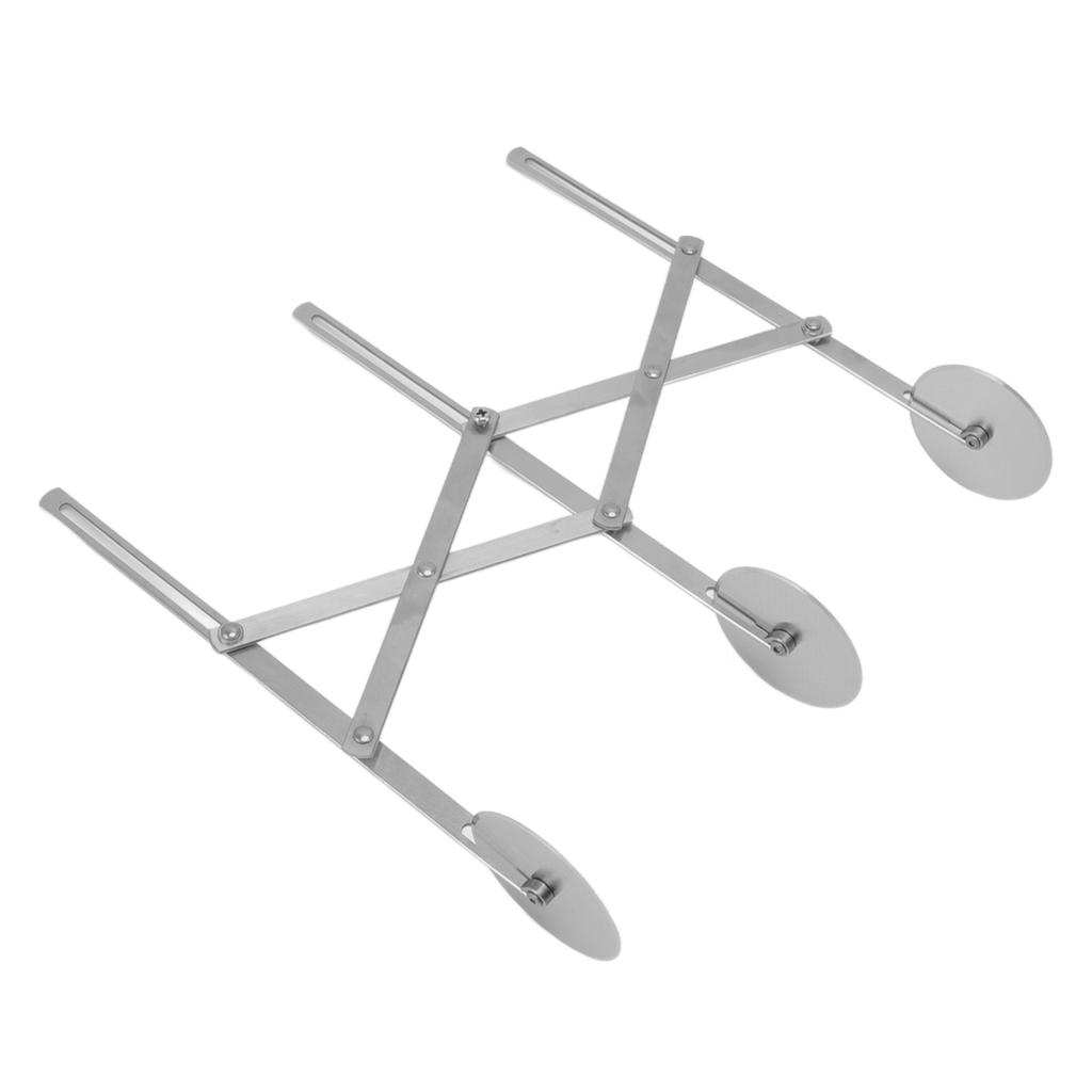 3-Rad-Gebäckschneider, Edelstahl, einziehbar, Pizzaradschneider, Küchen-Backzubehör