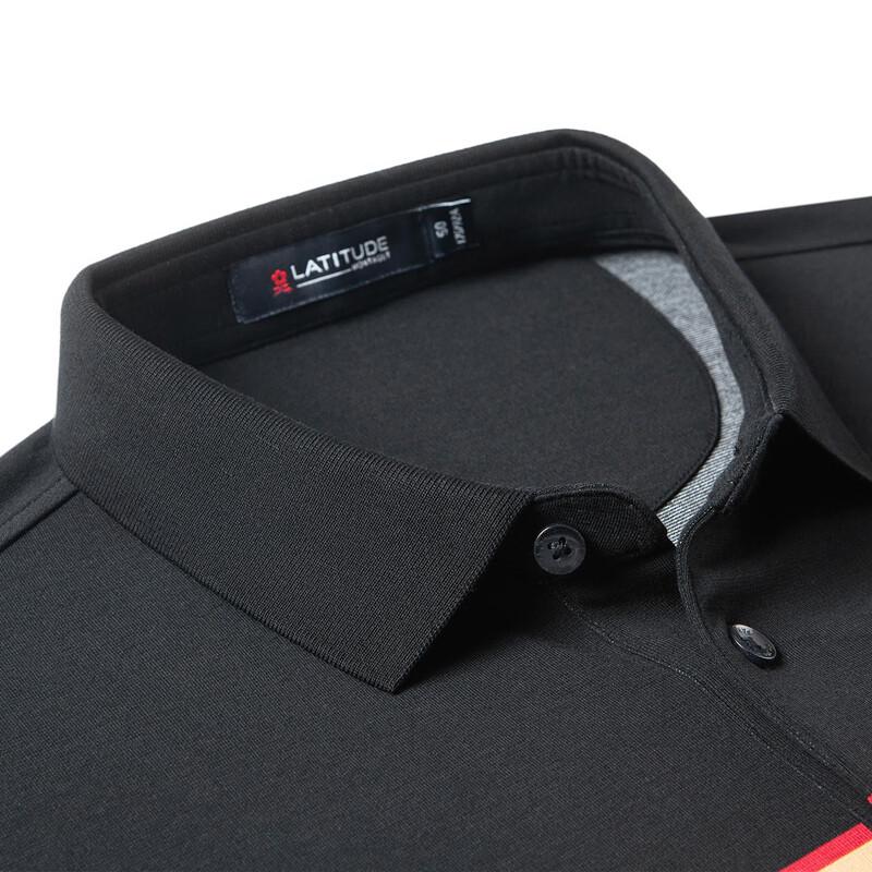 MONTAGUT Men's Striped Long Sleeve Polo T-shirt