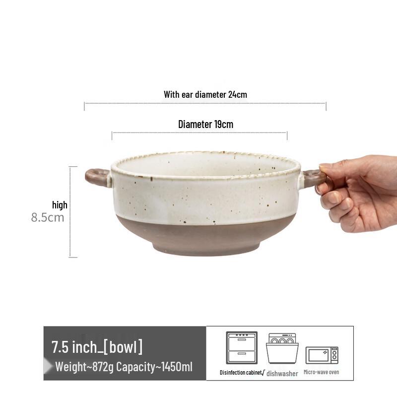 

Ceramic Double-Handle Serving Bowl