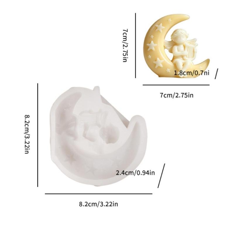 Flexible Moon-Themed Casting Mould for Candle Projects and Decorative Castings That Bends During Post-Casting Release