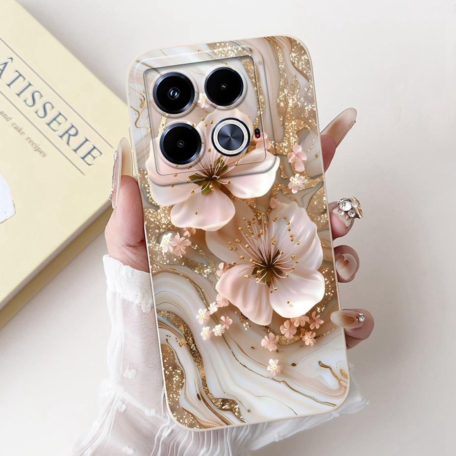 Beautiful Floral Phone Case For Infinix Note 40 4G / Note40 Pro / Note 40 Pro+ (40 Pro Plus) Soft Silicone Cover Bumpers
