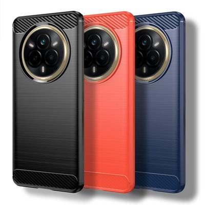For Realme 14 Pro+ Case For Realme 14X 12X 11 12 13 14 Pro+ Cover Carbon Fiber Shockproof Silicone Bumper For Realme 14 Pro Plus