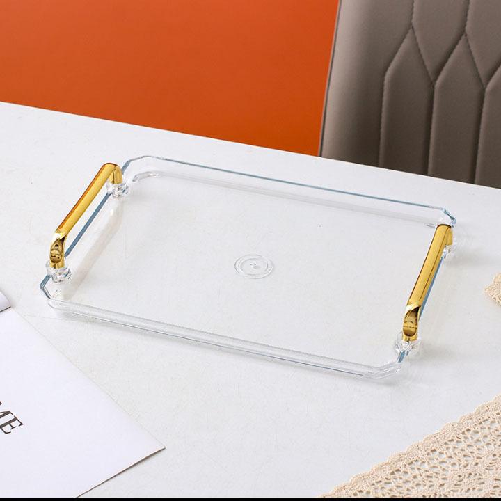 Small&Large Serving Tray with Handles Valet Tray Plastic Serving Tray for Party Kitchen Bathroom Dessert Table Cupcake Display
