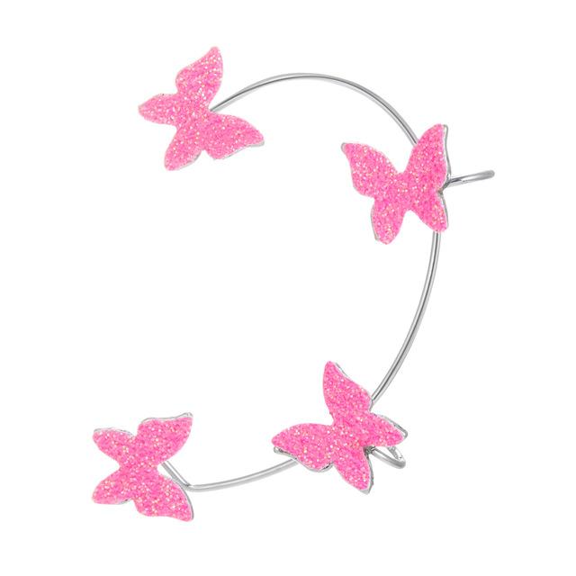 

Новые блестящие серьги-клипсы и крючки для ушей в виде бабочек, все в одном, персонализированные серьги-бабочки с блестками без проколотых ушей