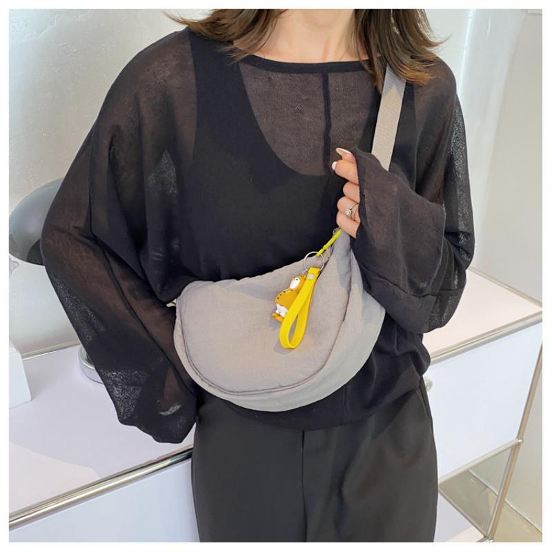 Jednoduchá a módní taška na knedlíky Dámská taška Crossbody Bavlna Malá látková taška Taška přes rameno Taška přes rameno