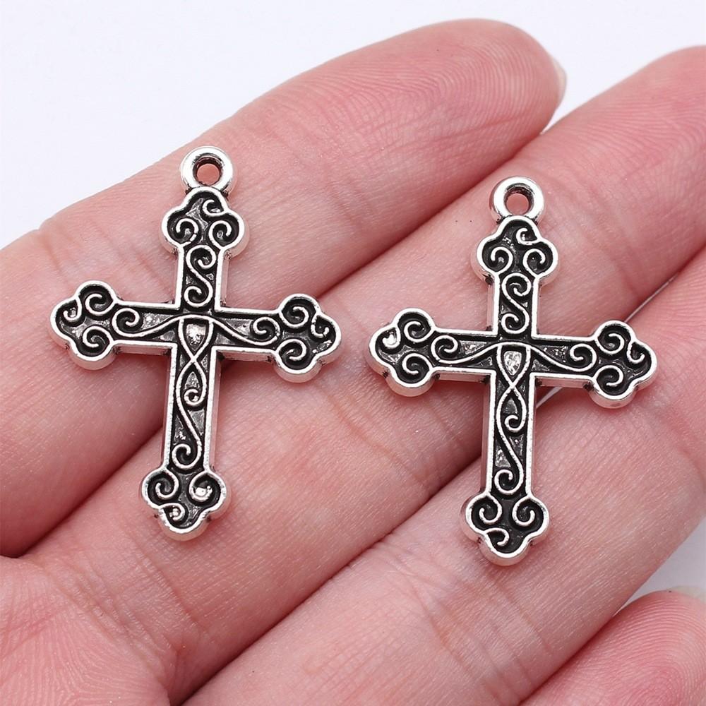 Large Crosses Detailed Religious Charm Antique Bronze Zinc Alloy Jewelry Making Supplies Necklace Making DIY Charms