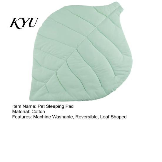 Non Slip Pet Mat for Furniture Leaf Shaped Mat, Soft Reversible Cat Sleeping Pad, Washable Natural Style Bedding Padded Dog Bed Sofa Floor Crate