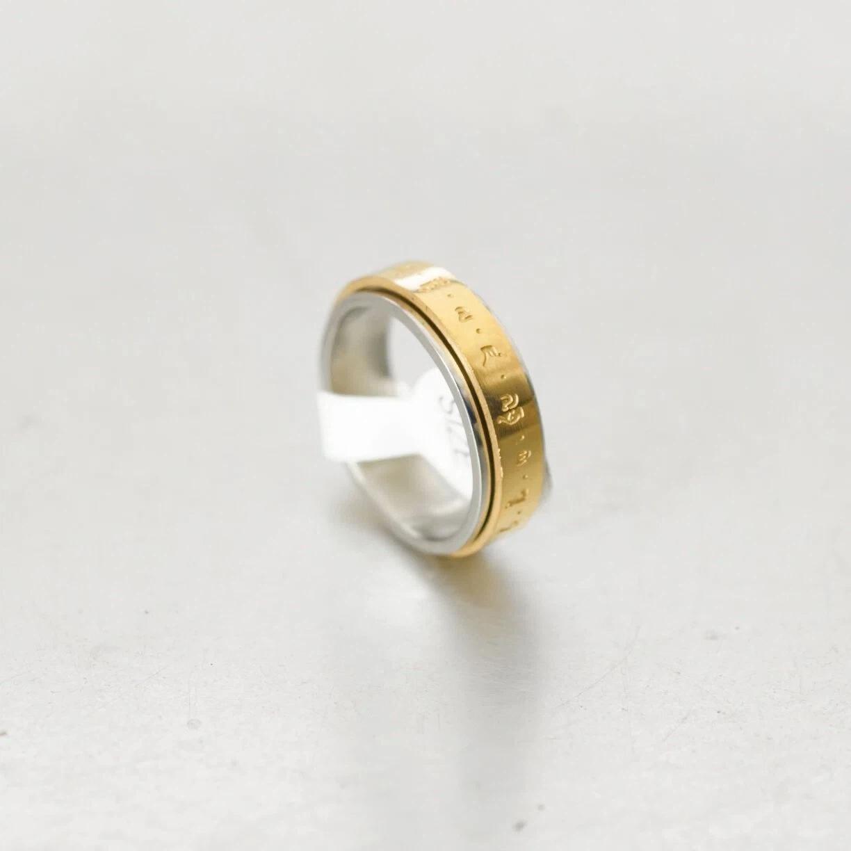 

Anxiety Fidget Spinner Buddhism Mantra Rings 6mm Gold Color Stainless Steel Spinning Rotating Ring for Men Women Jewelry Gift 6