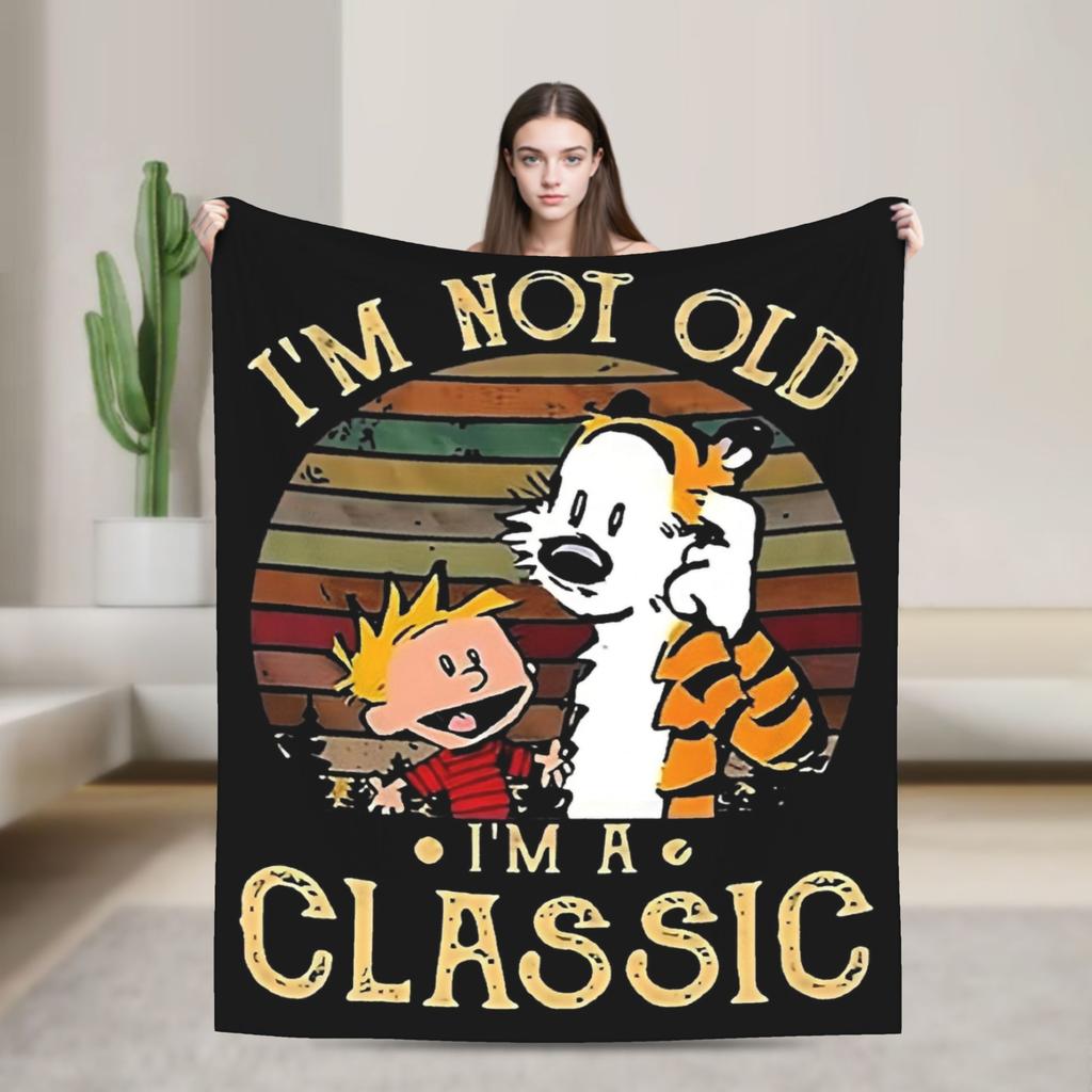 Airplane Travel Calvined and Hobbes Throw Blanket Flannel Bedspread For Couch Chair Sofa Bed Novelty Sofa Bed Cover