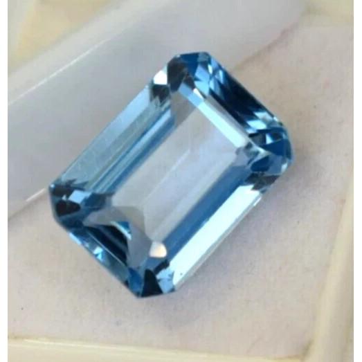 Certified Natural Light Blue Aquamarine Emerald Cut 14-16 Ct Beautiful Gemstone