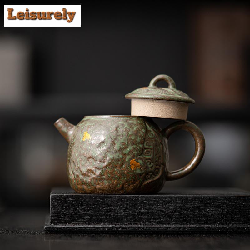180ml Ručně vyráběná čajová konvice Old Rock Mud Japonská hrubá hrnčířská keramika Starobylý čajník Rychlovarná konvice Kung Fu Tea Čínská čajová sada Dekorace