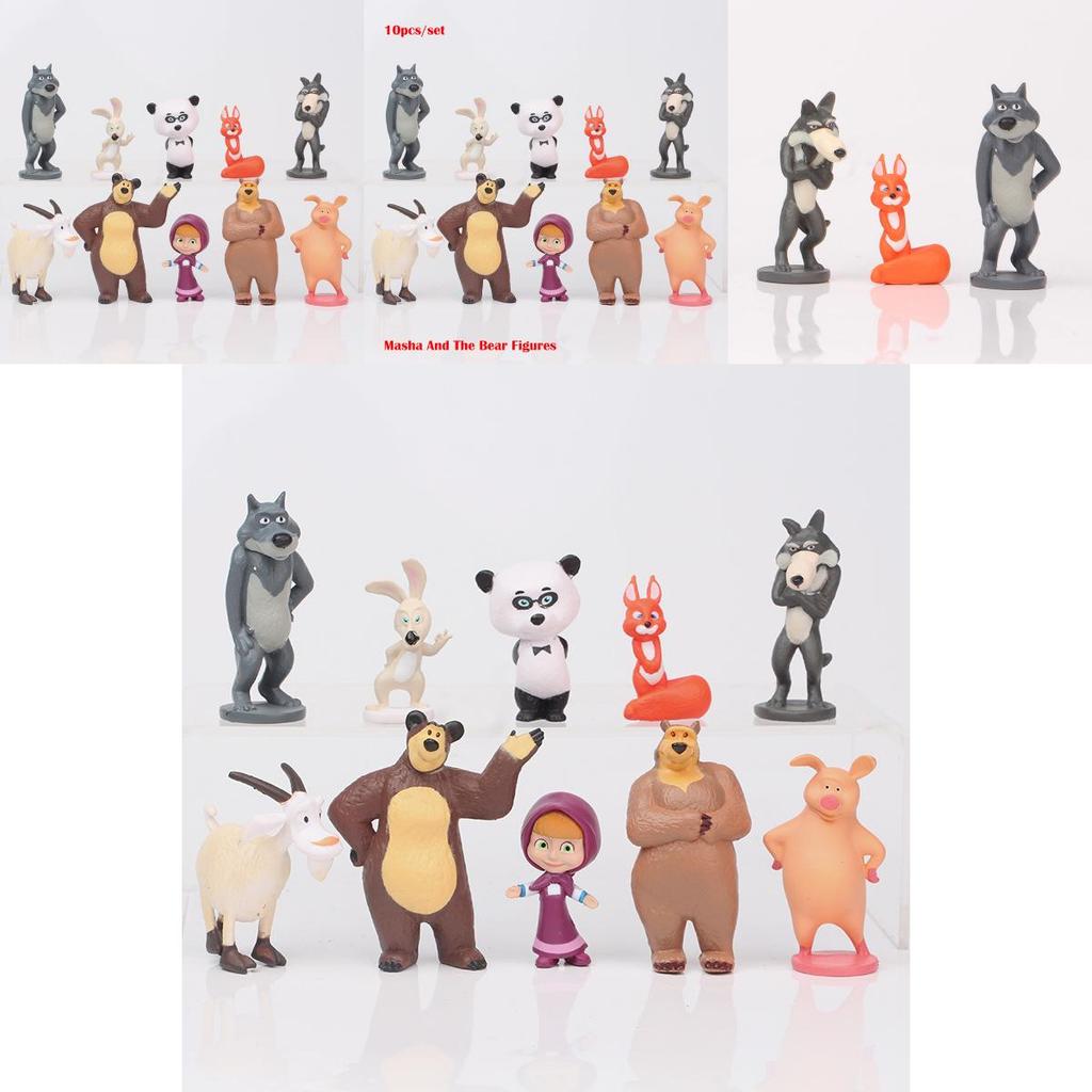 Collectible Masha And The Bear Mini Figures Set Made Of Safe Non-toxic Pvc Material