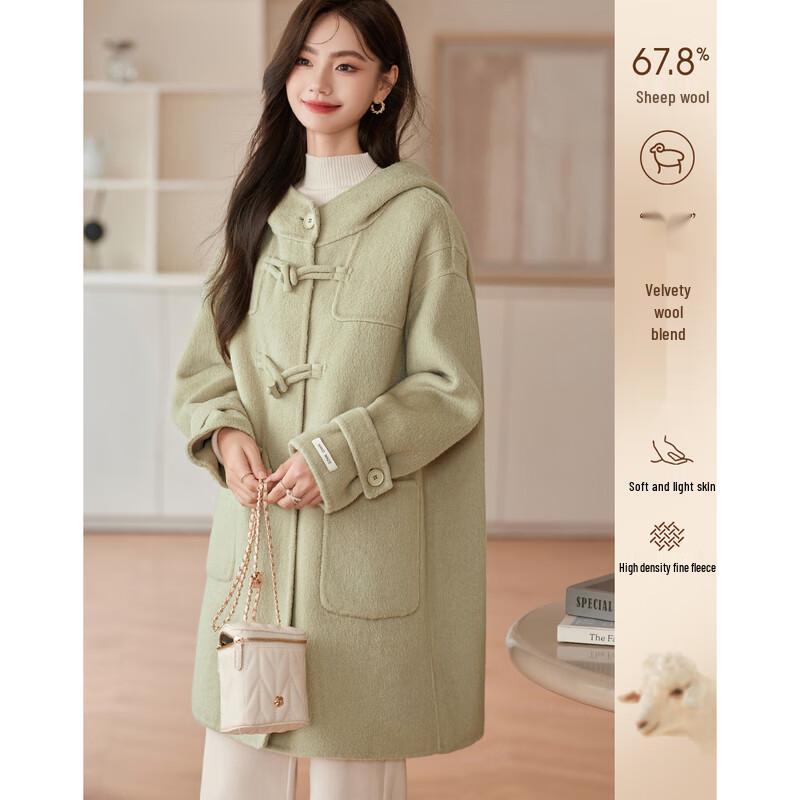 

Women s Elegant Mid-length Wool Blend Coat S