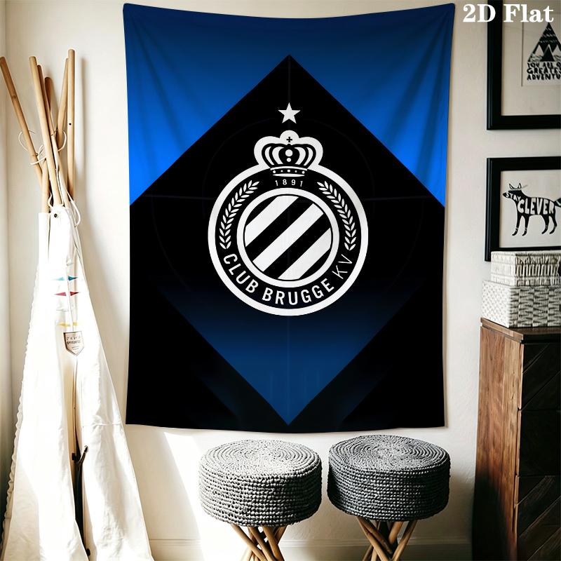 Club Brugge K V Wall Tapestry Aesthetic Wall Hanging Printed Fabric Blanket Decorative Tapestries for Bedroom Living Room Home Decor