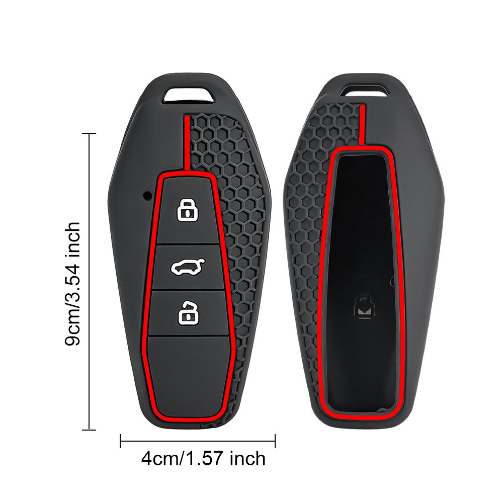 Car Remote Key Case Shell For Chery Icar03 Remote Key Cover Special Shuxiangjia Eq7 3-Button Key Soft Silicone Protective Cover