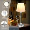 Cordless LED Metal Table Lamp, Portable Fabric Shade Desk Lamp, 3-Level Brightness, Touch Sensor Control, Rechargeable Bedside/Nursery/Dining Room