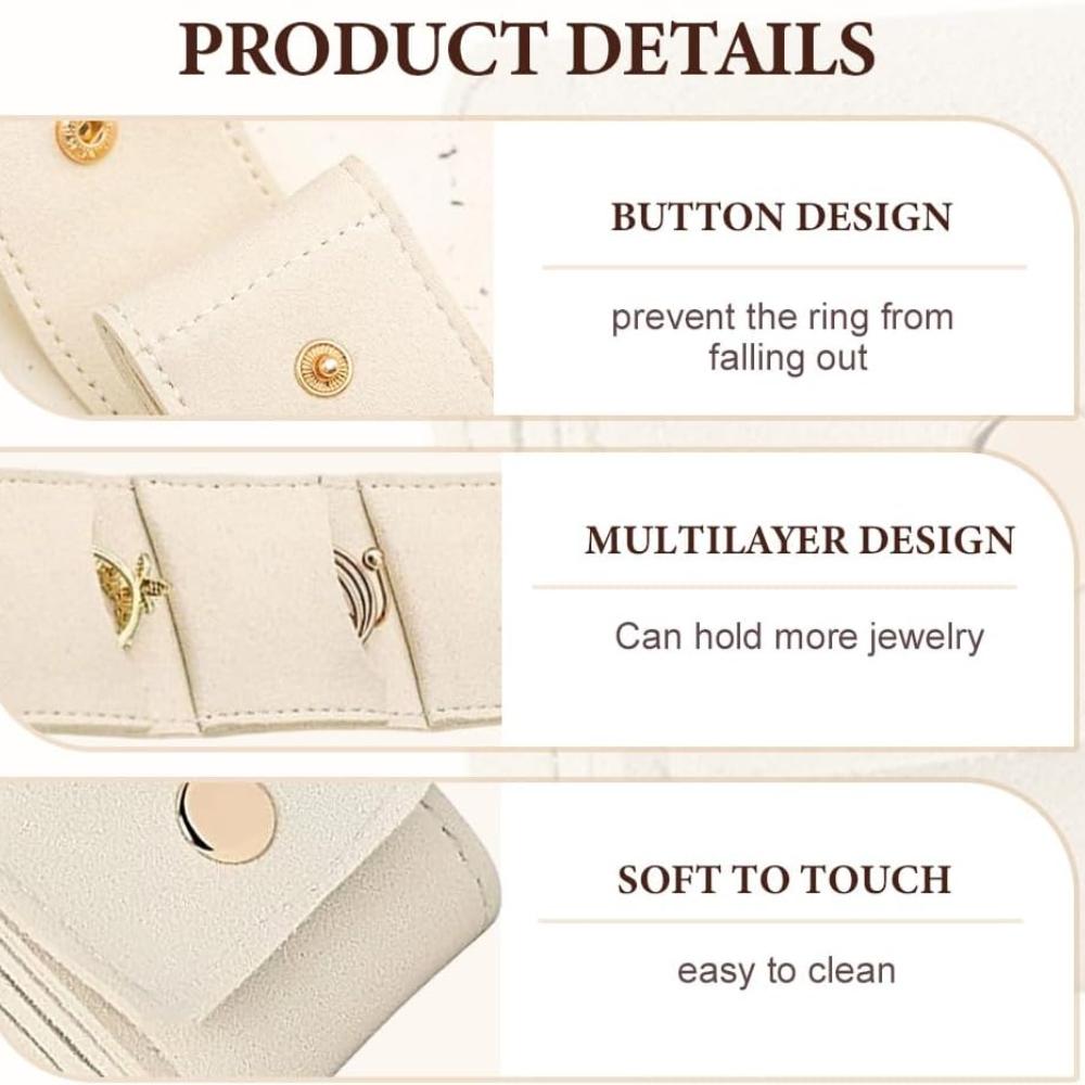 Mini Travel Jewelry Bag, 2025 New Mini Travel Jewelry Roll Bag, Foldable Travel Jewelry Organizer Case, Multifunctional Travel Jewelrys Pouch With