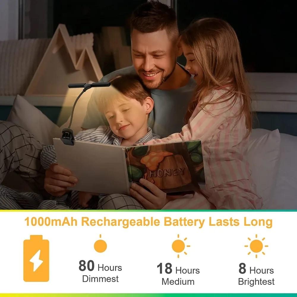 Reading Book Light Eye Protection Outdoor Neck Light 3 colors 1800mAh Lasts up to 10 hours USB Charge 270 Table Lamp