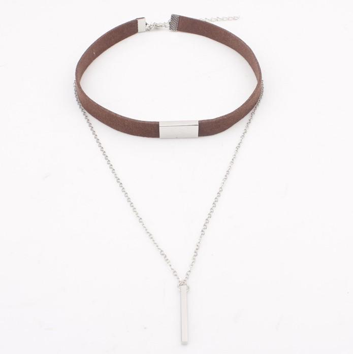 Korean Velvet Multi-Layer Tassel Choker Necklace