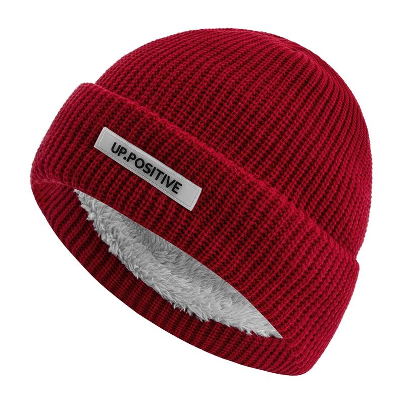 

Унисекс Повседневная Шапка-Бини с Плюшевой Меховой Подкладкой Зимние Шапки для Мужчин и Женщин Сохраняют Тепло Вязаная Шапка Модная Однотонная Лыжная Зимняя Шапка 56cm-60cm вино красного