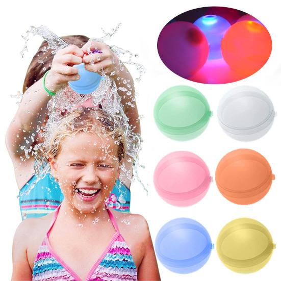 

6 шт., силиконовый водяной шар с подсветкой, многоразовый светодиодный летний водный шар, уличный пляжный водный бассейн, детский бассейн