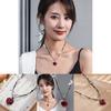 Sweetheart Trendy Style Heart Beaded Necklace Made With Sparkling Crystal Red
