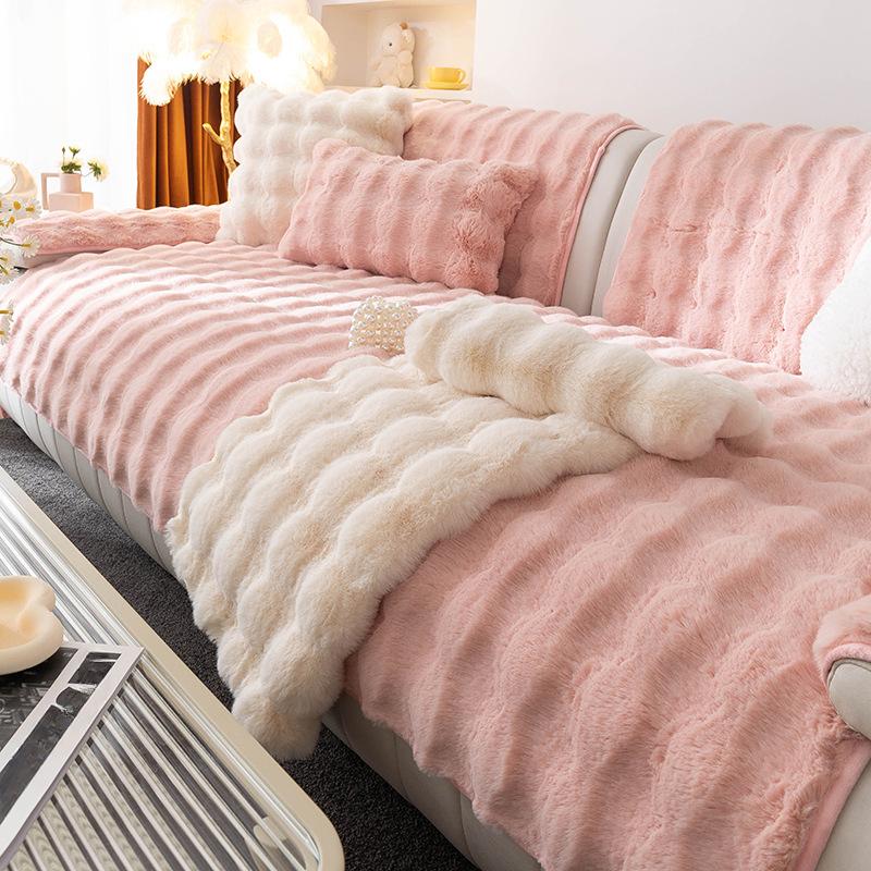 Зимняя подушка для дивана, плюшевая подушка для сиденья, утолщенная и простая новая кожаная ткань для чехла на диван 70*70cm