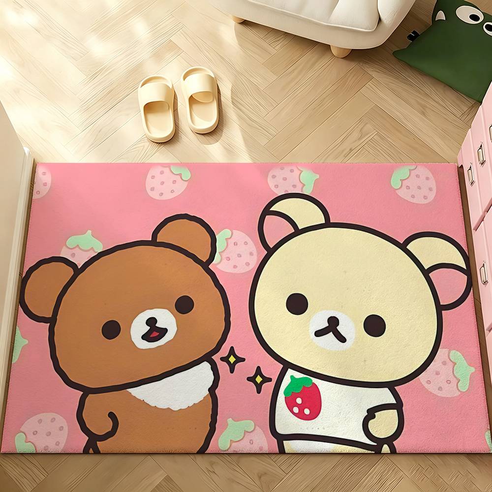 Cartoon R-Rilakkumas Carpet Bathroom Anti-slip Mat Door Mat Home Decoration Mat Entrance Door Mat Scratch-resistant Door Mat