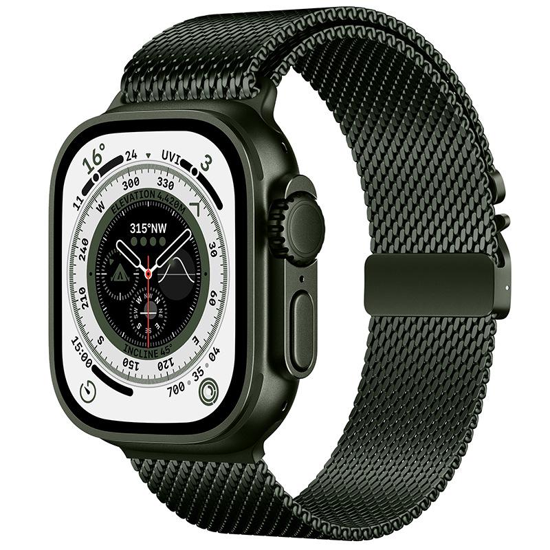 Kompatibel mit Apple Watch 11: Fallschirmschnalle Milanese Edelstahlarmband, Ultra 3 Metallarmband