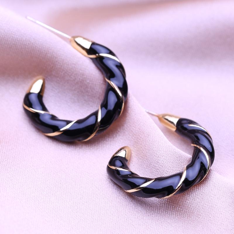 

KNIKOO геометрические черные серьги для женщин, модные серьги-подвески, ювелирные изделия для свадебной вечеринки, подарки, серьги-гвоздики A