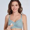 Intimo da allattamento in puro cotone arricciato anti-cedimento Abbigliamento post-parto per l'allattamento Reggiseno da maternità sottile a taglia grande con apertura frontale per primavera ed estate
