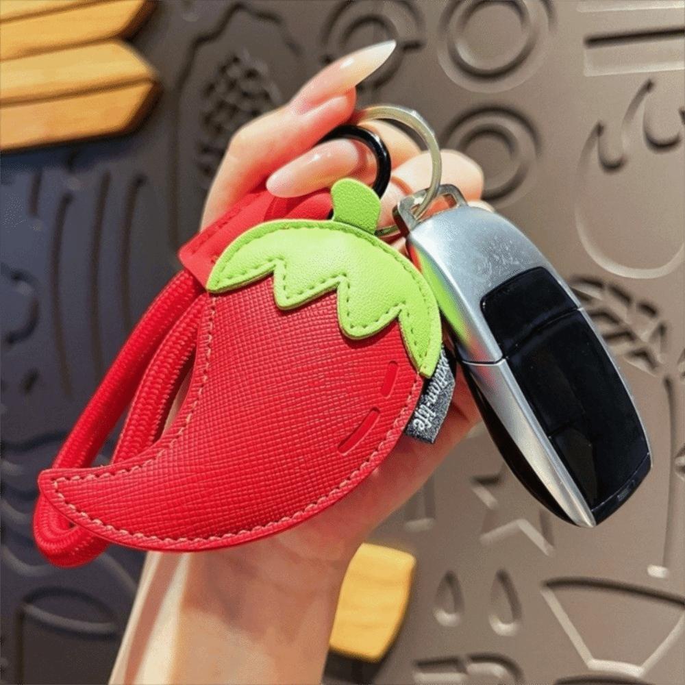 Cartoon Vegetable Keychain Carrot Car Keyring Fashion PU Leather Bag Pendant Girl/Boy