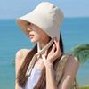 Summer Quick Drying Fisherman Hat for Women Solid Color Large Brim Sunscreen Flat Top Basin Cap Girls Travel Outdoor Bucket Hat