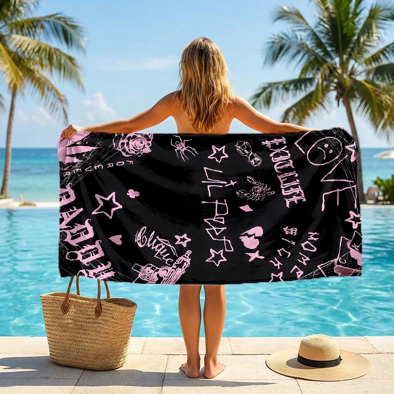 Neon Style Lil Peep Fashion Beach Towel: Ideal for Summer Adventures Soft, absorbent and quick drying suitable for swimming and bathing