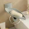 Adjustable Leaf Shape Soap Box Drain Soap Holder Box 360 Rotatable Bathroom Soap Holders Wall Mounted Bathroom Accessories