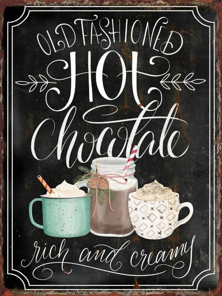 Tin Painting Christmas Coffee Signs for Cafe Shop Club Pub Bourbon Decorative Plaques Wine Wall Decoration Metal Sign Vintage