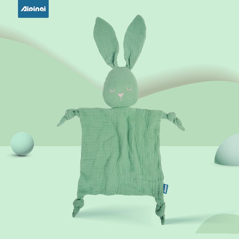 

Aipinqi Хлопковая пряжа Комфортное детское полотенце - Двухслойная марля Квадратная игрушка-кролик для помощи во сне и от слюны.