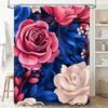 Beautiful Floral Shower Curtain Decor 180X270Cm Waterproof Fabric With Rose Print For Bathroom Accessories Home Decor #3Dillustr
