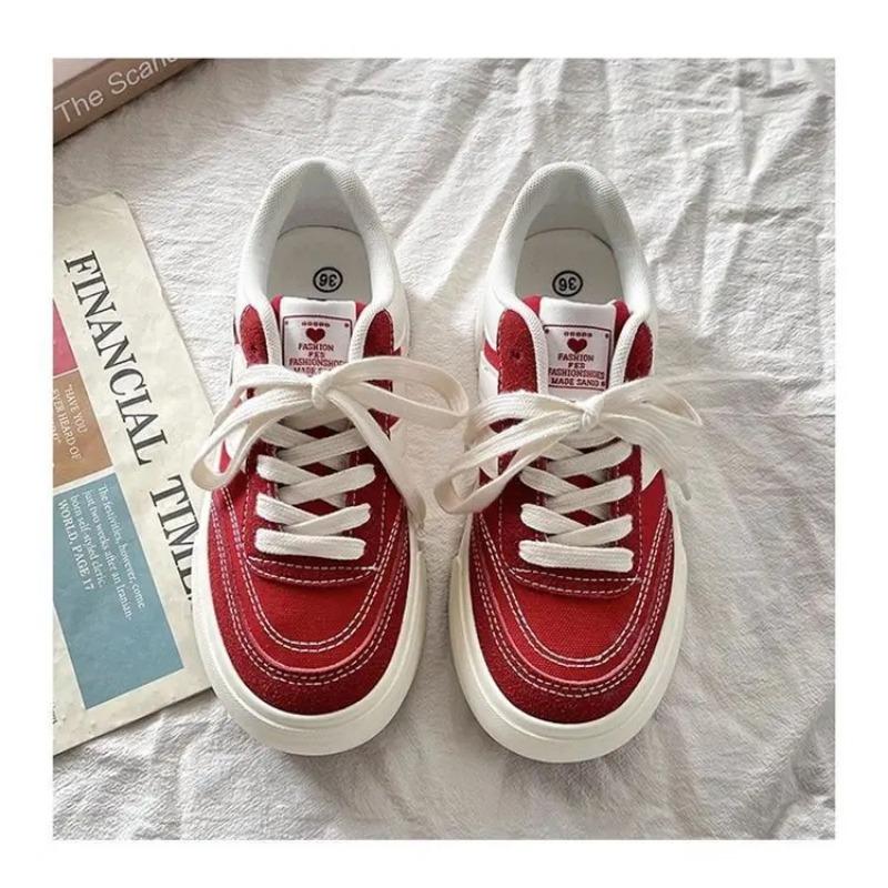 Thick-soled Canvas Shoes for Women 2024 Spring and Autumn New Niche Original Retro All-match Sneakers Hong Kong Style