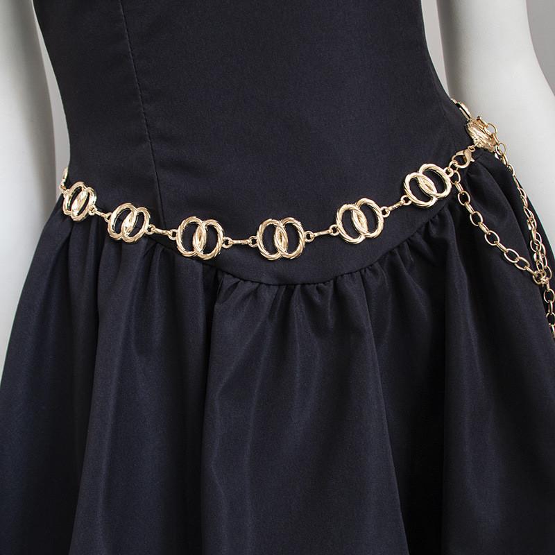 Double Women Metal Ring Waist Chain Summer Stylish Jewelry Chain Accessory